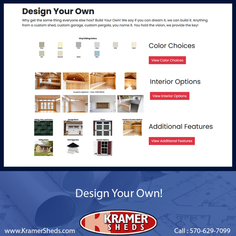 Customize and build your shed with options