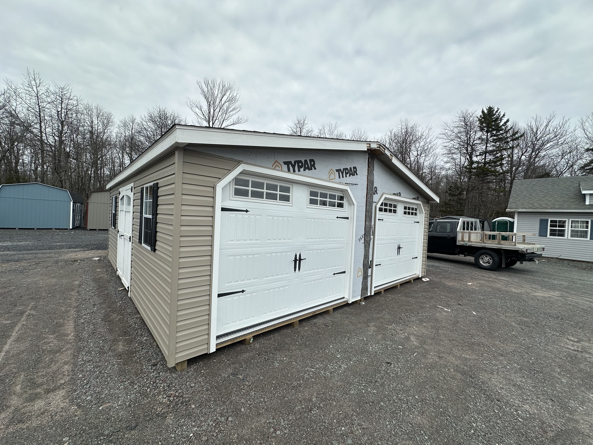 24x24 Two Car Garage in Vinyl